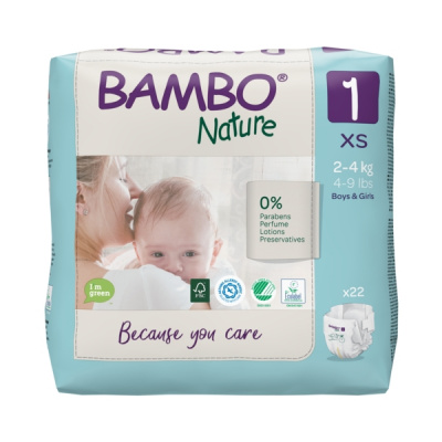 Эко-подгузники Bambo Nature 1 (2-4 кг), 22 шт купить оптом в Краснодаре